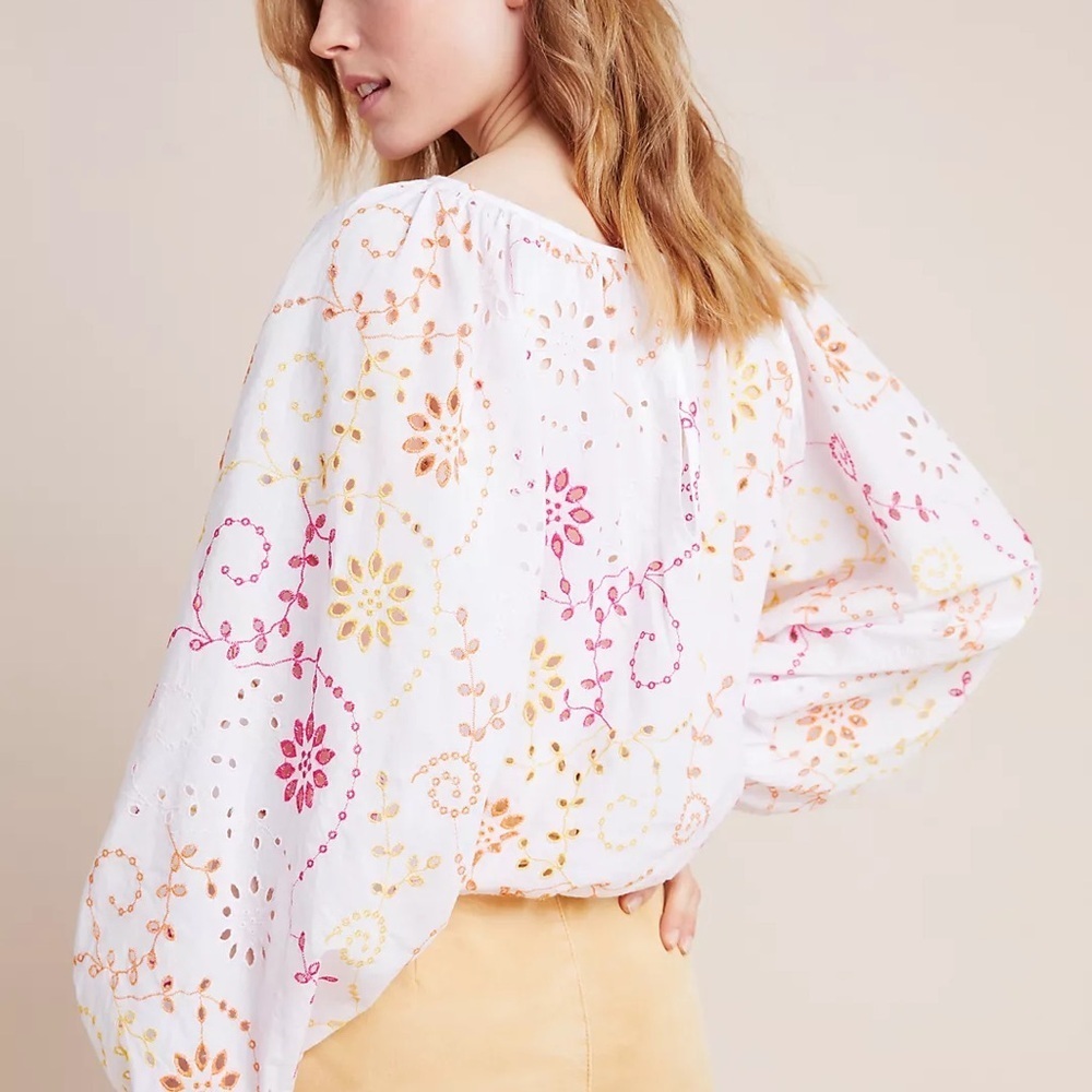Maeve Anthropologie Addison Eyelet Blouse - Picture 3 of 8